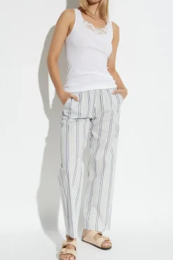 Hanro WHITE Striped pajama bottoms