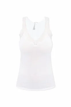 Hanro WHITE Top with lace trims
