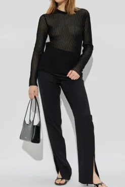 Helmut Lang BLACK Ribbed long-sleeve top