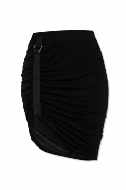 Helmut Lang BLACK Skirt with side draping