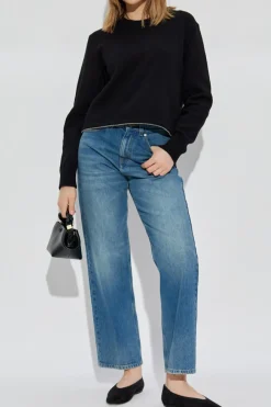 Helmut Lang BLACK Sweater with decorative zipper