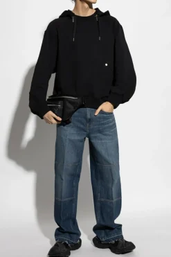 Helmut Lang BLACK Sweatshirt with detachable hood