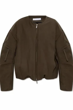 Helmut Lang BROWN Padded jacket with pockets