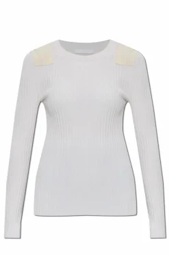 Helmut Lang WHITE Ribbed long sleeve top