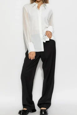 Helmut Lang WHITE Shirt with lace insert at the front