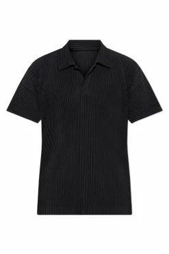 Homme Plissé Issey Miyake BLACK Pleated Polo