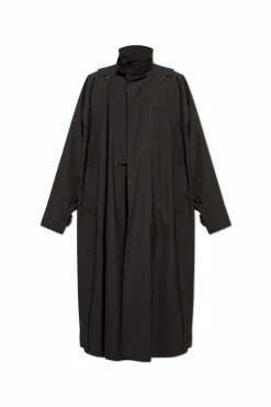 Homme PlissƩ Issey Miyake BLACK Coat with stand-up collar