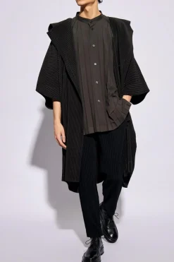 Homme Plissé Issey Miyake GREY Oversize pleated shirt