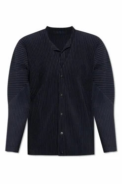Homme Plissé Issey Miyake NAVY BLUE Pleated cardigan