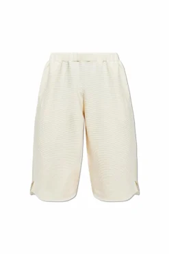Homme PlissƩ Issey Miyake cream Ribbed shorts