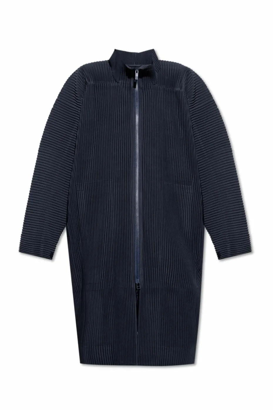 Homme Plissé Issey Miyake NAVY BLUE Pleated Coat
