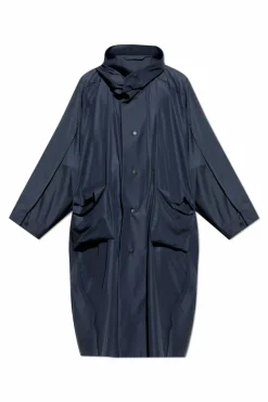 Homme Plissé Issey Miyake NAVY BLUE Coat with collar