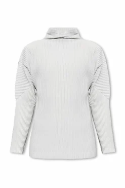 Homme Plissé Issey Miyake GREY Pleated turtleneck sweater