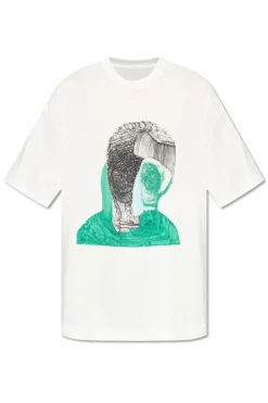 Homme Plissé Issey Miyake WHITE Printed T-shirt