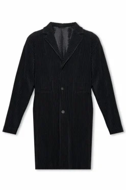 Homme Plissé Issey Miyake BLACK Pleated coat