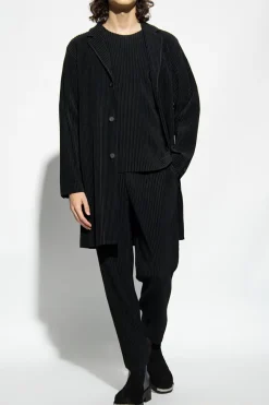 Homme Plissé Issey Miyake BLACK Pleated coat
