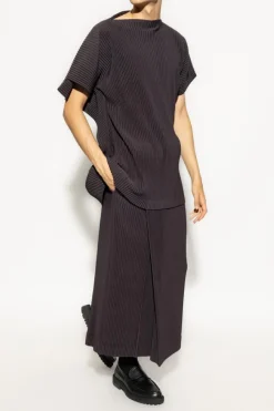 Homme Plissé Issey Miyake BROWN Pleated T-shirt