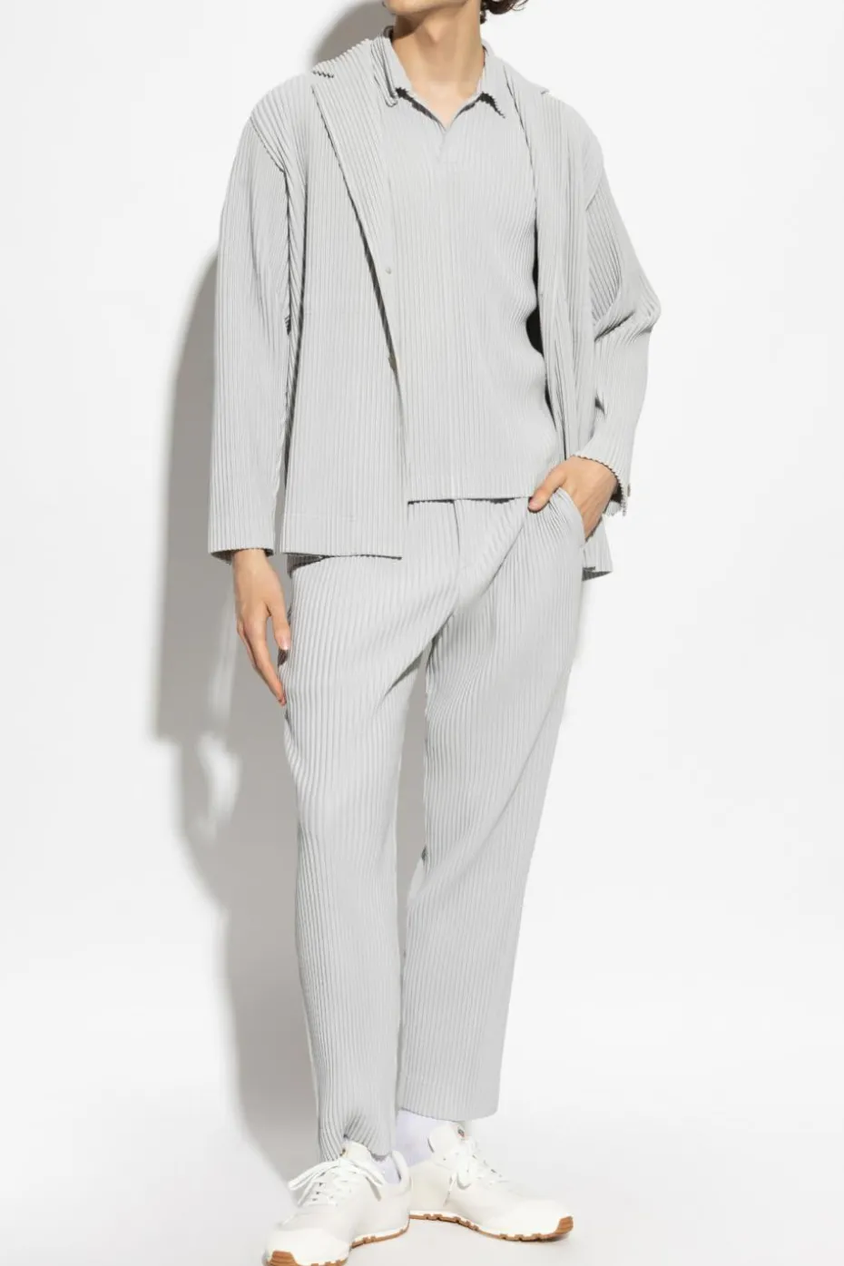 Homme Plissé Issey Miyake GREY Pleated Polo