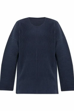 Homme Plissé Issey Miyake NAVY BLUE Pleated T-shirt