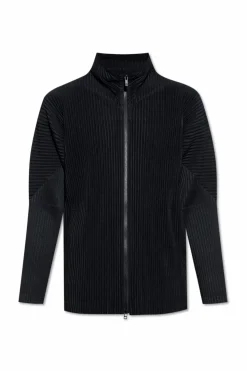 Homme Plissé Issey Miyake BLACK Pleated zip-up sweatshirt