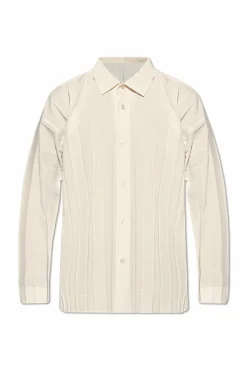 Homme Plissé Issey Miyake cream Pleated shirt