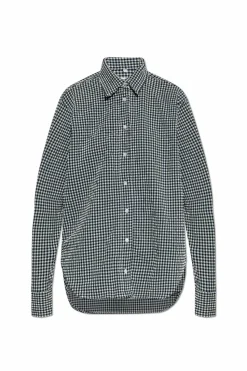 Hunza G BLACK Checkered pattern shirt