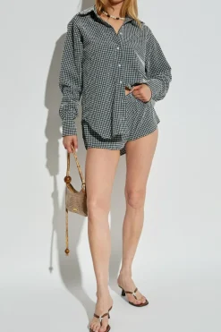 Hunza G BLACK Checkered pattern shirt
