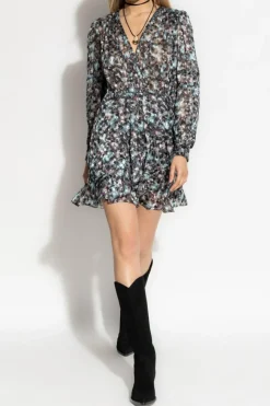 Iro BLACK Dress with floral motif "Risli"