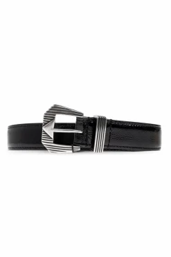 Iro BLACK Leather belt `Traytray’