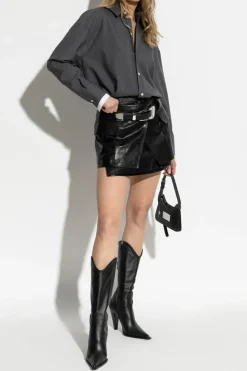 Iro BLACK Leather skirt Yori