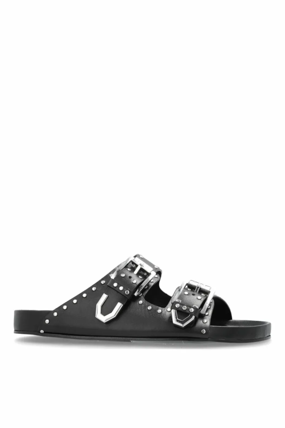Iro BLACK Leather slides Billie