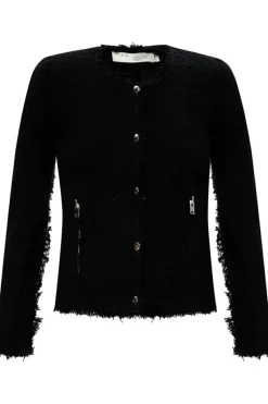 Iro BLACK Raw-cut jacket