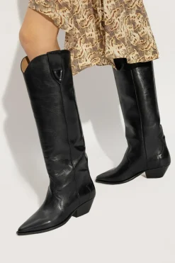 Isabel Marant BLACK ‘Denvee’ heeled boots in leather
