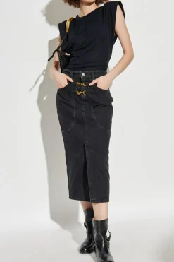 Isabel Marant BLACK "Pavina" denim skirt