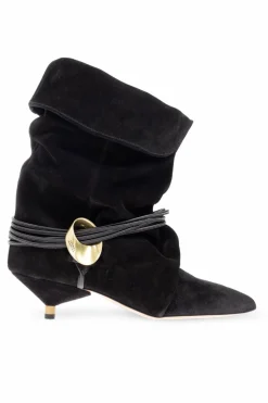 Isabel Marant BLACK Suede heeled ankle boots "Edrika"