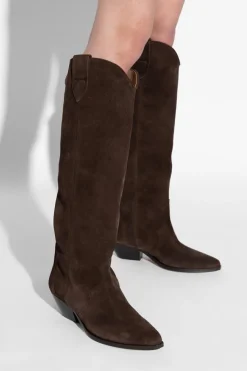 Isabel Marant BROWN Suede heeled boots `Denvee`
