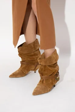 Isabel Marant BROWN Suede heeled ankle boots `Edrika`