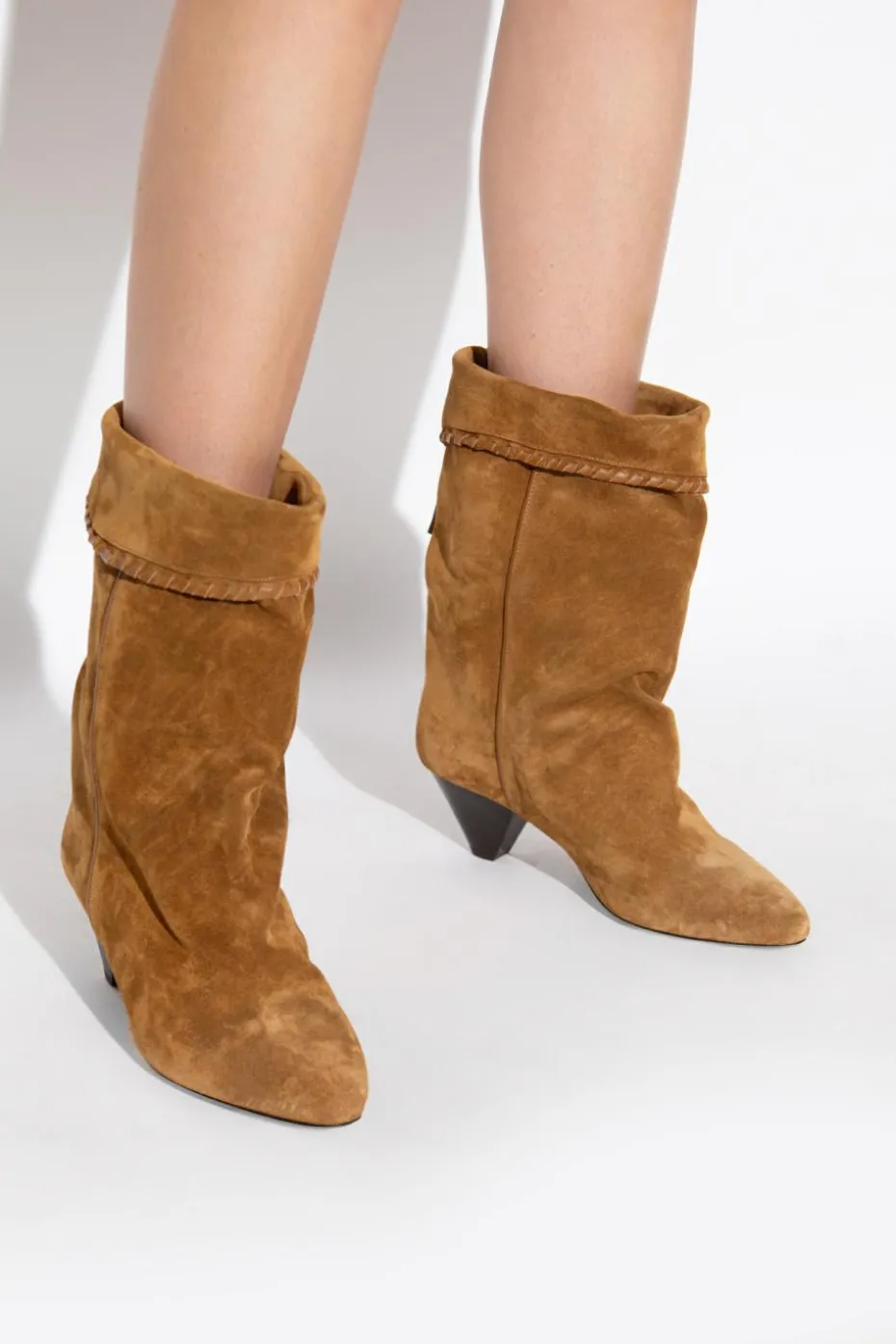 Isabel Marant BROWN Suede heeled ankle boots "Dalby"