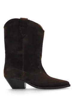 Isabel Marant BROWN Suede heeled ankle boots `Duerto`