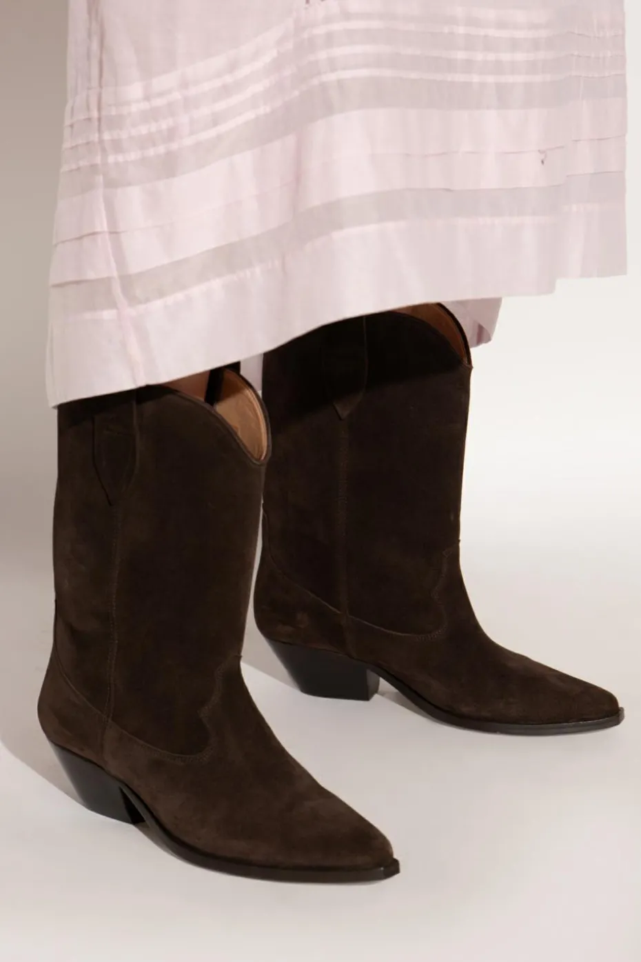 Isabel Marant BROWN Suede heeled ankle boots `Duerto`