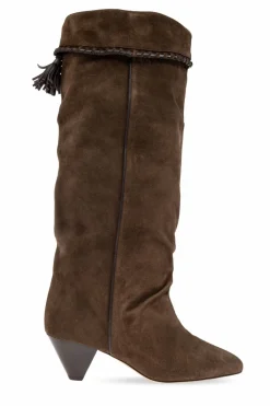 Isabel Marant BROWN Suede heeled boots "Elita"