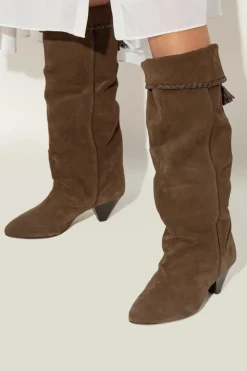 Isabel Marant BROWN Suede heeled boots "Elita"