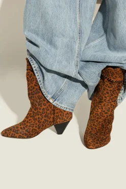Isabel Marant BROWN Suede heeled ankle boots `Dalby`