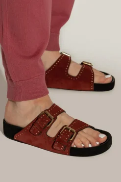 Isabel Marant BURGUNDY Suede slides Lennyo