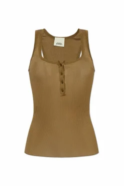 Isabel Marant GREEN Ribbed top 'Louisa'