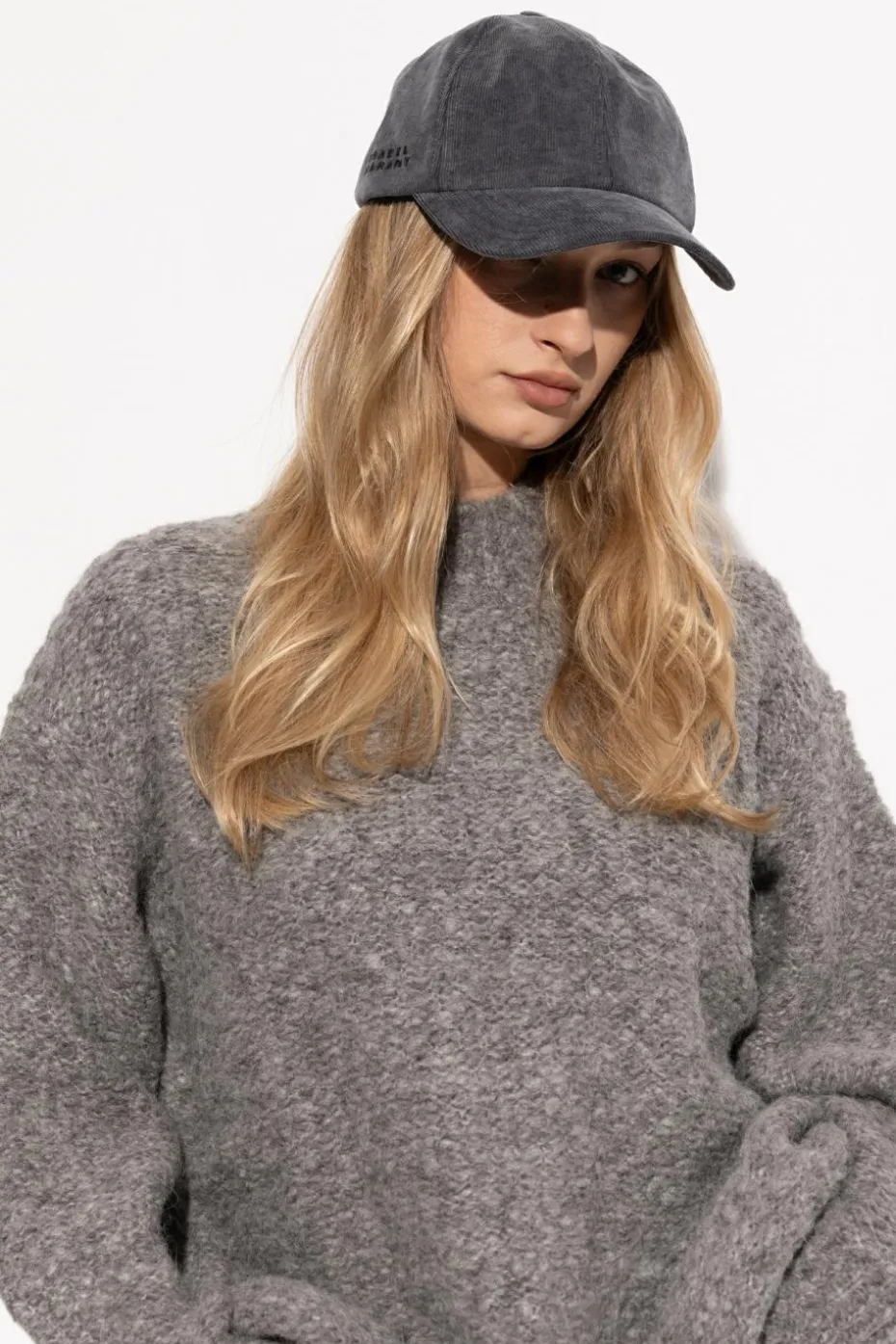 Isabel Marant GREY Corduroy baseball cap