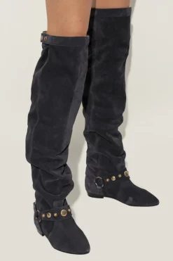 Isabel Marant NAVY BLUE Suede boots "Selize"