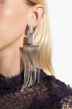 Isabel Marant SILVER Brass earrings "Fringe"