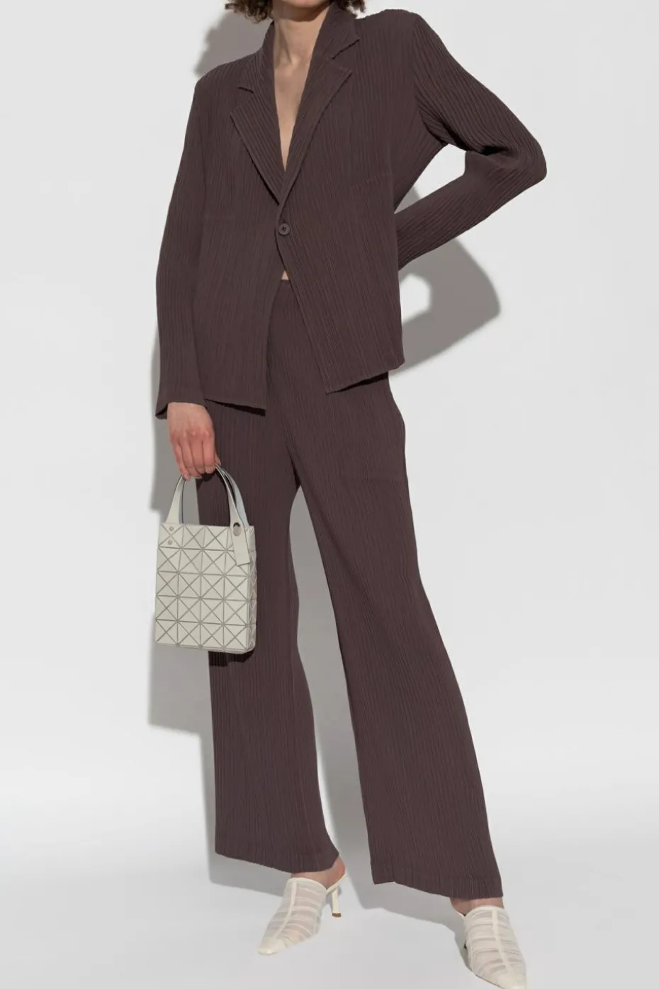 Issey Miyake BROWN Pleated pants