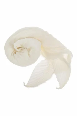 Issey Miyake cream Pleated scarf